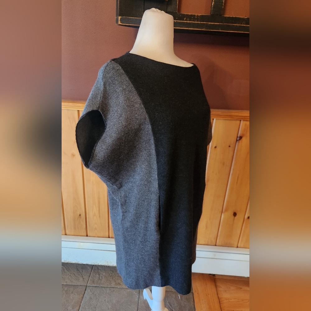 Bergdorf Goodman Vince Angola Wool Charcoal Gray Dolman Short Sleeve Sweater Med - Picture 5 of 12